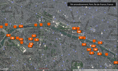 Map of my photos taken in Paris