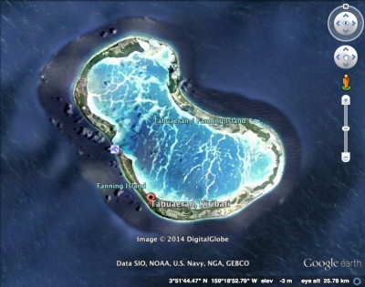 Fanning Island Satellite map