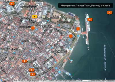 Map showing the location of my photos taken in Georgetown