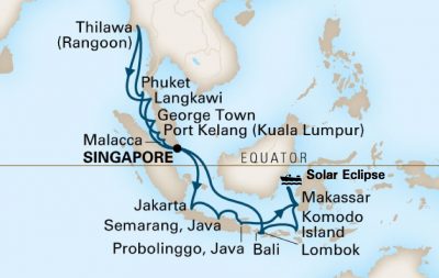 Feb/Mar 2016 Solar Eclipse Cruise map in SE Asia aboard the Volendam