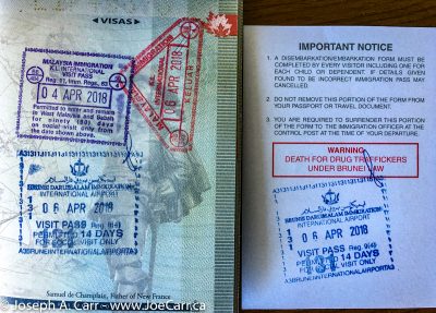 Visas from Malaysia & Brunei in my passport