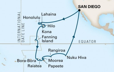2014 Hawaii-Polynesia Cruise map