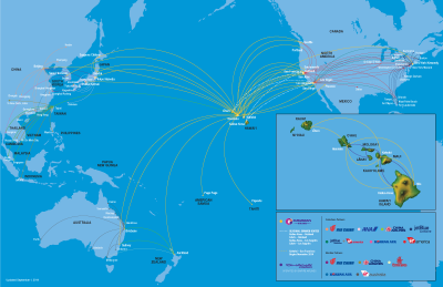 Hawaiian Airlines route map