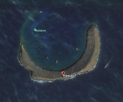 Molokini Islet - a satellite image