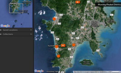 Map of my photos taken oh Phuket