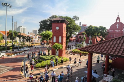 Dutch Square, including bell tower and Christ Church, Malacca, Malaysia
