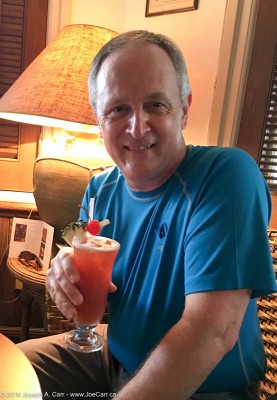 Joe with a Singapore Sling in the Long Bar, Raffles Hotel Singapore
