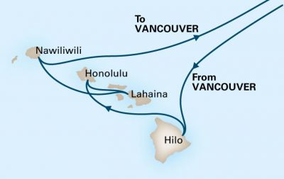 2017 Hawaii cruise route map