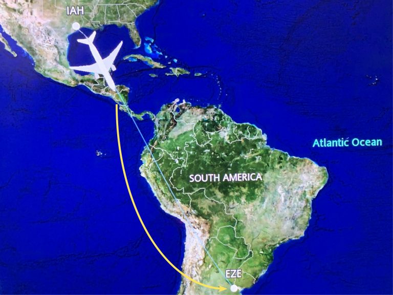 Houston to Buenos Aires flight JoeTourist