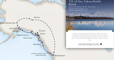 14-day Yukon+Double Denali, Alaska cruise - map